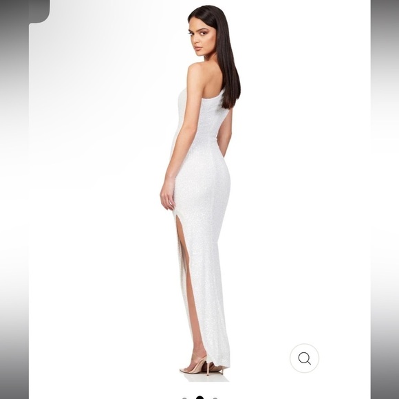 Nookie Gold Sequin Embellished One Shoulder Veda Gown Maxi Dress ✨ Small NWOT - Picture 2 of 6